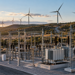 Subestación eléctrica de alta tensión vinculada a un parque eólico